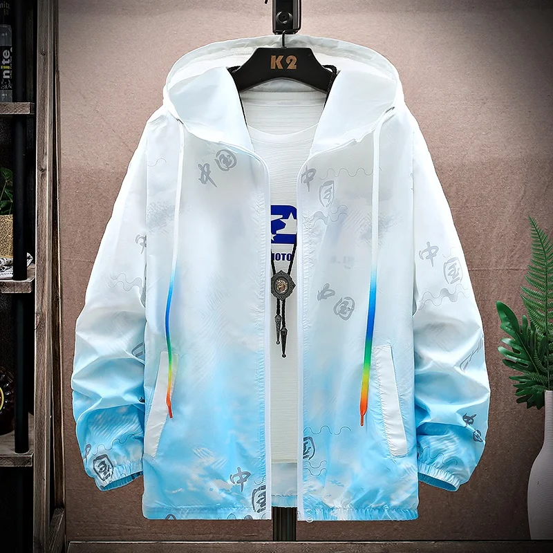 

Summer Ultra-Thin Long Sve Ice Silk Hooded Sun Protection Jaet for Teens Breathable Outerwear Polyester Fiber Zipper Dec...