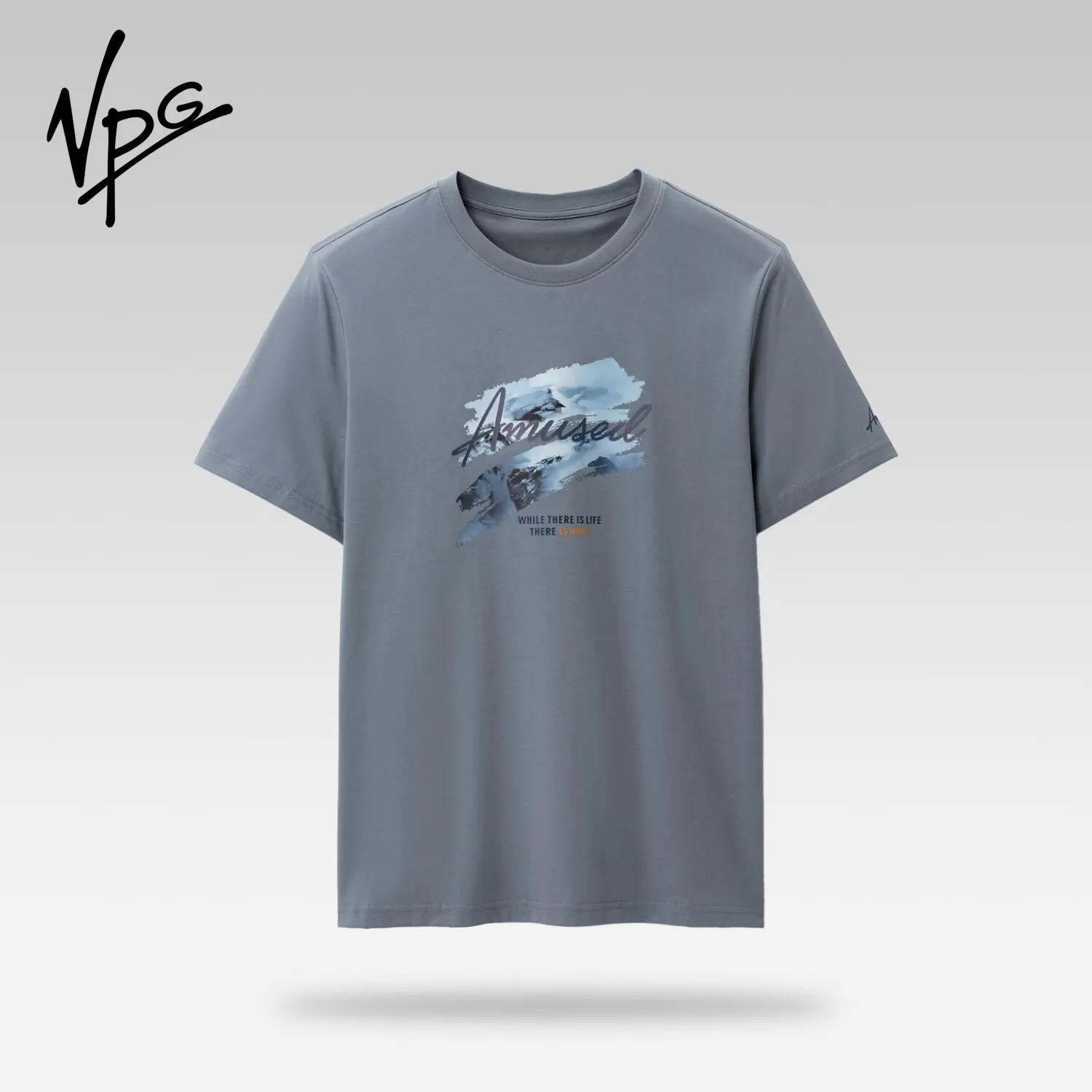 

VPG Men's Grey Short Sleeve T-Shirt Casual Cotton Blend for Sports