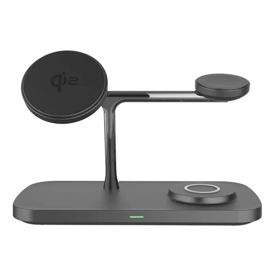 

QI2 3 in 1 Desktop Magnetic Wireless Charger for iPhone 17 16 15 14 13 12 for Apple Watch 11 Airpods Fast Charging