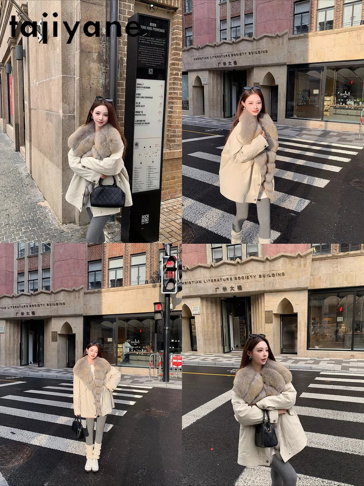 TAJIYANE 90% White Goose Down Coats Woman Luxury Fox Fur Collar Puffer Jacket Warm Winter Parkas Jackets 2026 Women Clothes 다운패딩
