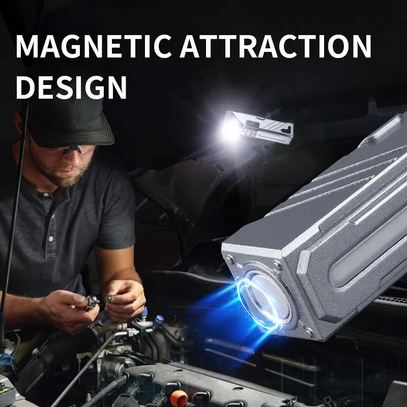 JIASHUAIXIN senter multifungsi sudut lampu suasana warna-warni senter magnetik lampu kerja lampu depan lampu sepeda