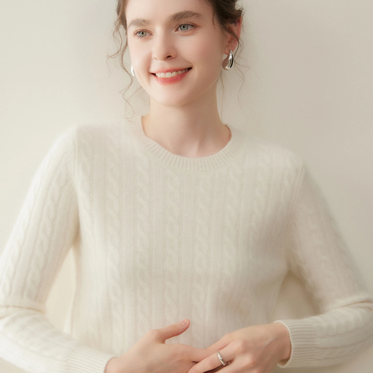 Cashmere Sweater Women Winter Thick Solid O-Neck