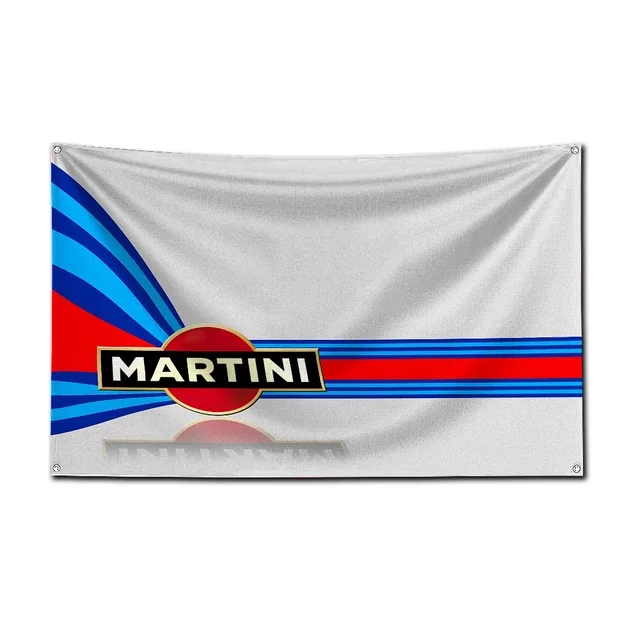 3x5 Ft R-Racing Martini Stripes Rovers  Racing  Flag Polyester Printed Cars Flags for Room Garage Decor