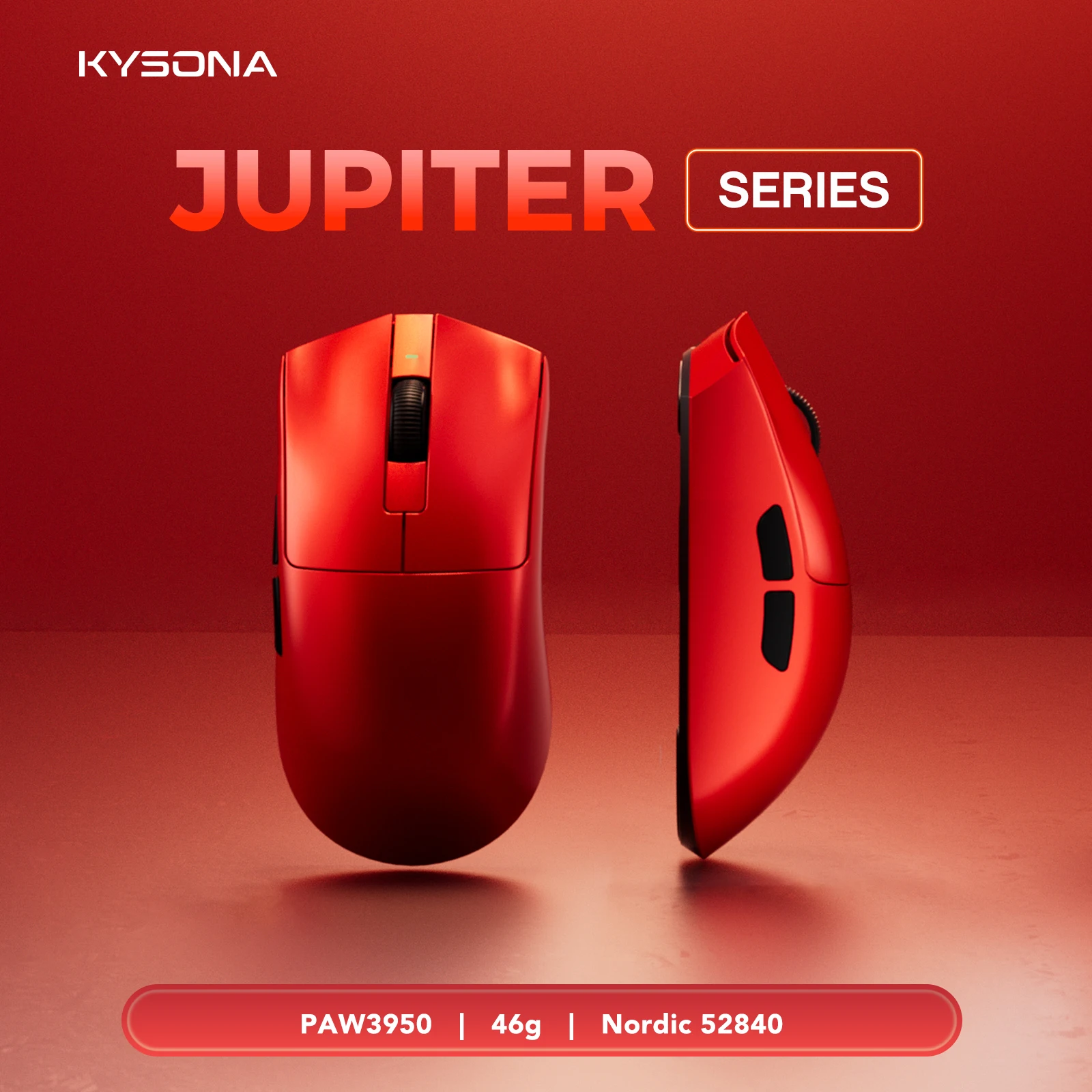 KYSONA Jupiter Ultra Gaming Mouse  Wired Wireless Mice 8Khz PAW3950 Sensor  Bluetooth 47g Rechargeable Web Driver For PC laptop