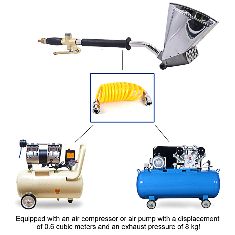 Pneumatic Cement Mortar Spray Gun Wall And Roof Rapid Blasting Mortar Cement Wall Paint Spray Machine Roof Spray Gun