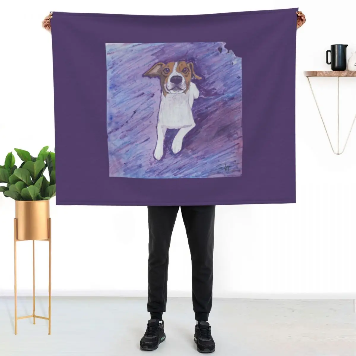 

CJ the Jack Russel Terrier Throw Blanket Faux Fur Soft Warm Blanket for Bed