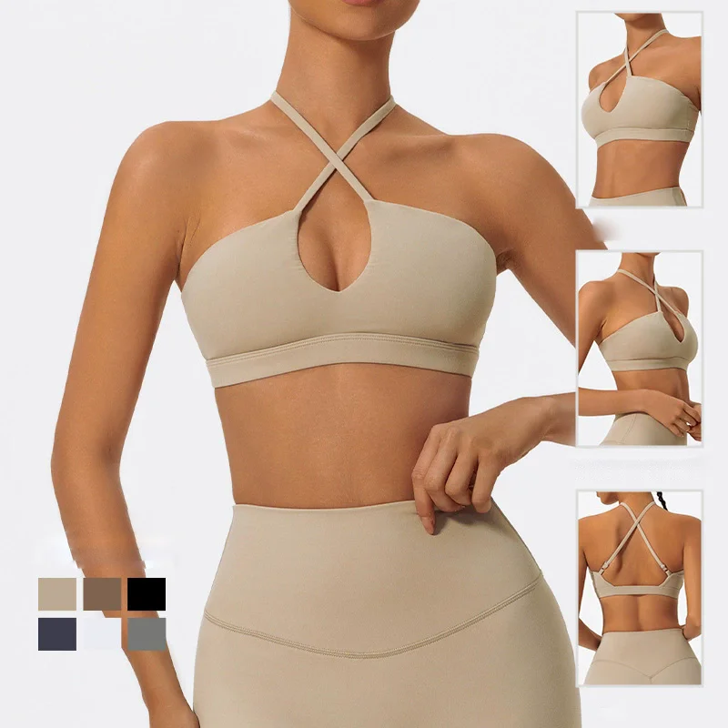Running Sports Bras Fitness Tops Yoga Wear Women Cross-Drying Quick-Drying Breathable Nude Yoga Bras Tight Fashion Clothing