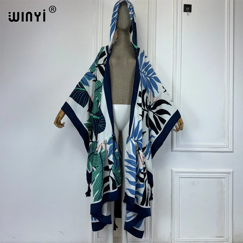 2023 WINYI Africa Summer Bohemian Dress Beachwear elegant Party Boho maxi beach Holiday Swimming Cover Up Geometric print Kimono