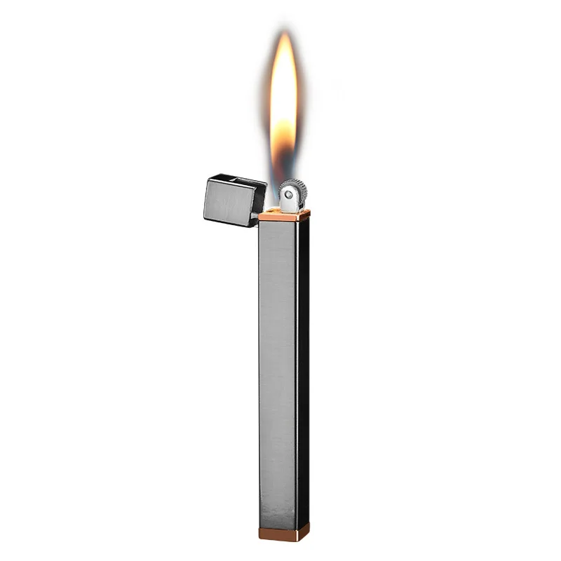 Metal Free Fire Torch Lighter Portable Long Strip Refillable Gas Windproof Lighter Windproof Butane Cigarette Compact Lighter