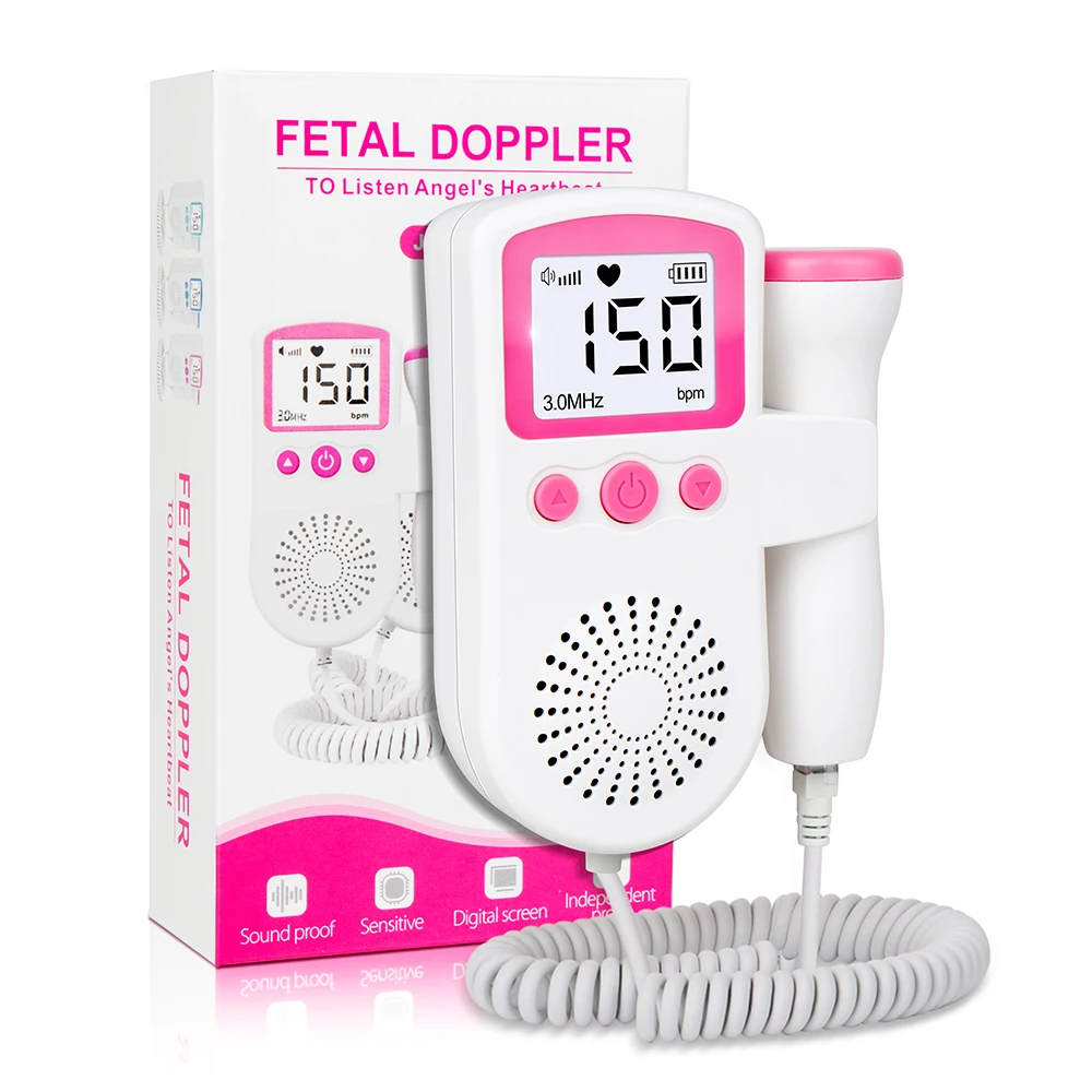 2.5MHz Ultrasound Doppler Fetal Portable Baby Monitor Pregnancy Women Heart Rate Monitor No Radiation Sonar for Home
