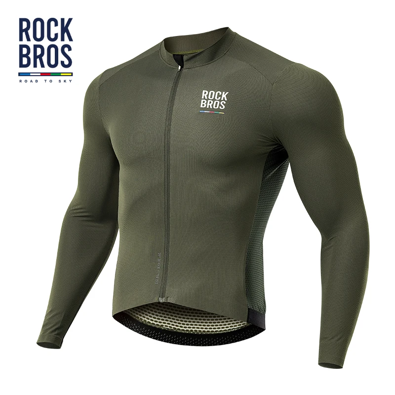 

ROCKBROS ROAD TO SKY Bike Jersey Spring Summer Bicycle Breathable Long Sleeve Jersey Men Bike MTB Road Sportswear Clothing