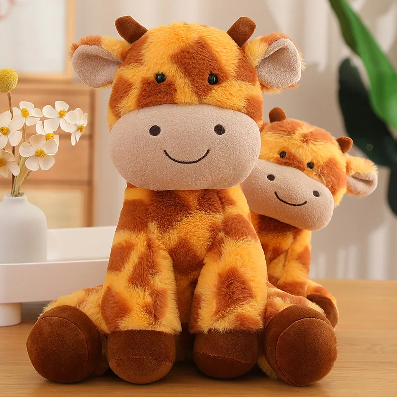 25-45CM Baby Deer Bambi Plush Toy Doll Soft Filled Animal Throw Pillow Giraffe Bedroom Sofa Decorates Children's Birthday Gift