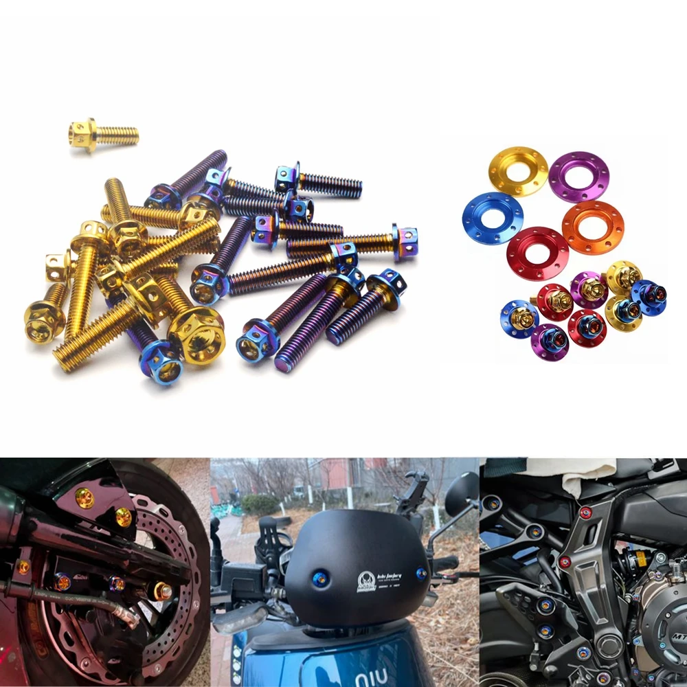 Motorcycle Stainless Steel Engine Screws Burned Blue Nut Cap Bolts Cover Accessories for HONDA PCX 150 125 160 2013 - 2020 2021