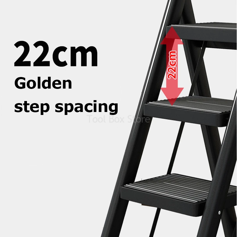 3 Step Foldable House Ladder Portable Stairs Folding Ladder for Home Safety Herringbone Ladders Kitchen Step Stool Chair