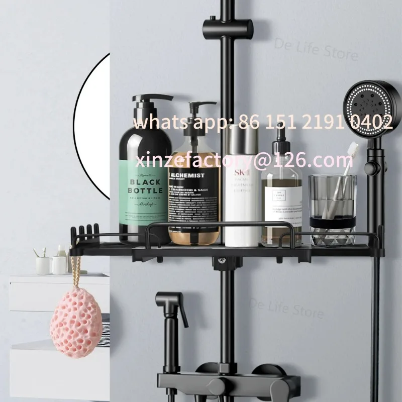 

Customizable Extendable Shower Shelf Bathroom Shelf Without Drilling Shampoo Tray Shower Storage Holder