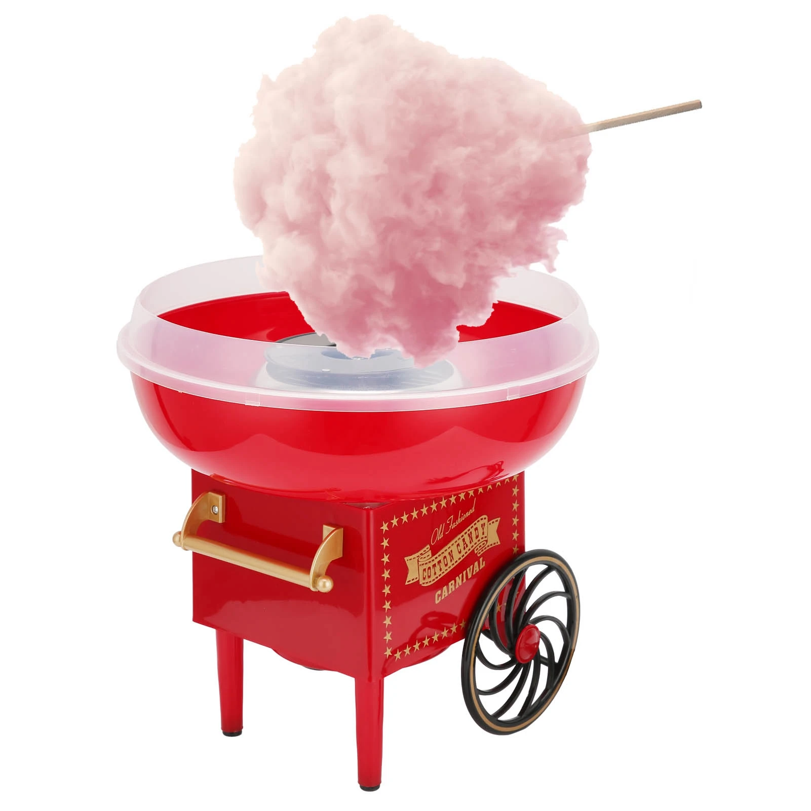 Candy Floss Maker Electric Candy Floss Maker Vintage Cart Shape Sugar Floss Making Tool for Birthday Party Red Sugar Floss Maker