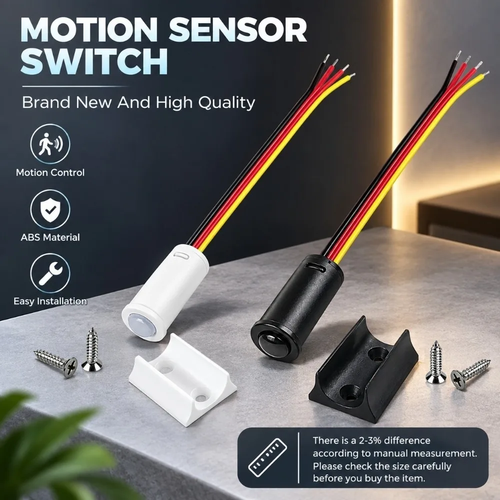 DC12V 24V Motion Sensor Switch 120 Degree Turn Off Delay Automatic Light Switch 3-5M Detection Range LED Sensor Light