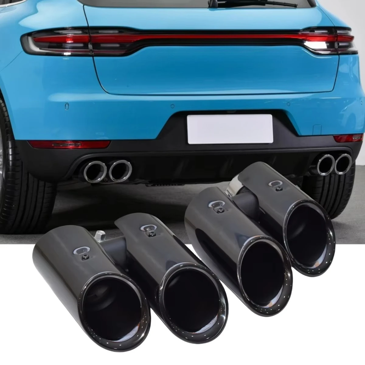 High Quality Stainless Steel Car Exhaust Tip For 2014-2025 For Porsche Macan Upgrade GTS Turbo Quad Sports Tailpipe Exhaust
