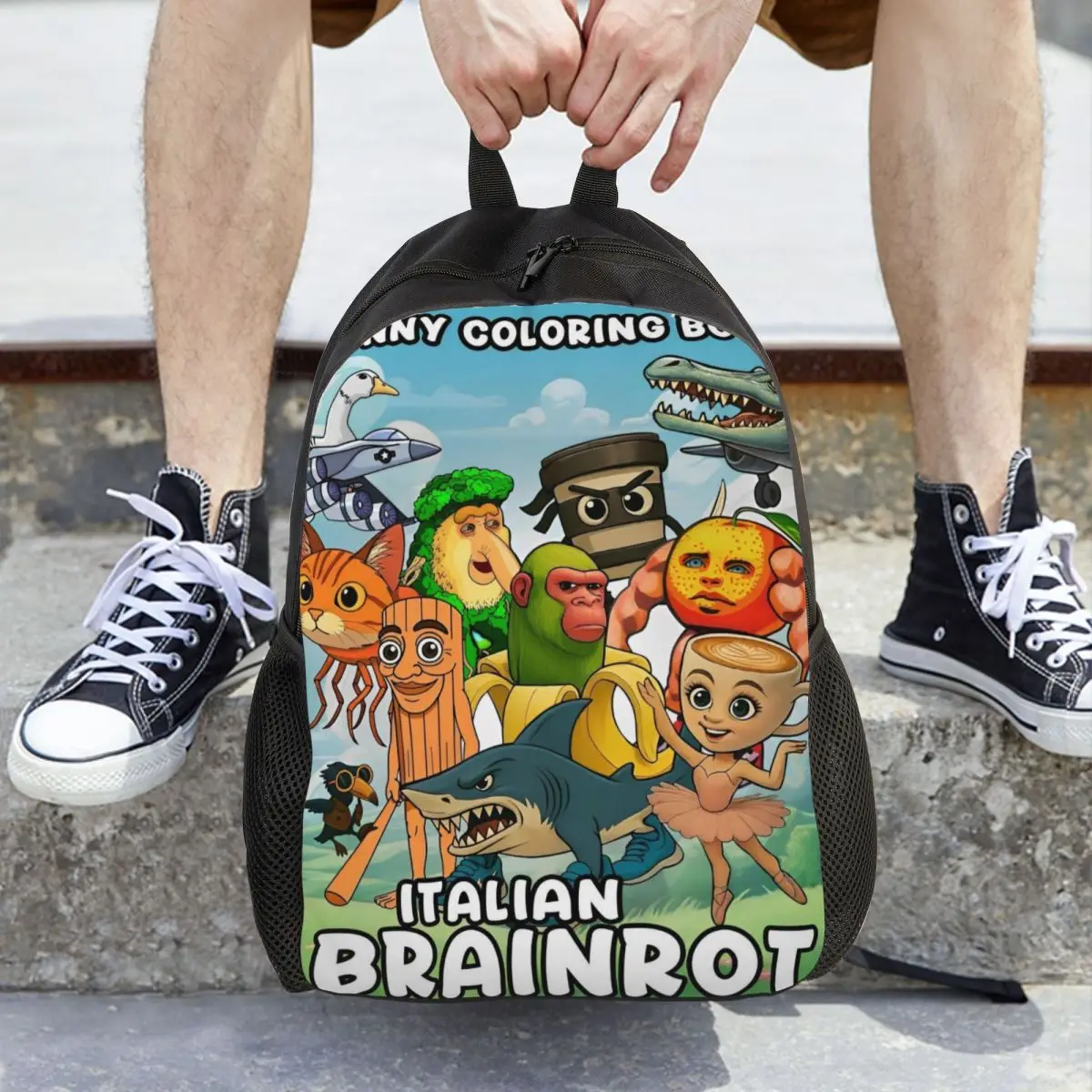 

Итальянский мозг, забавный мем, винтажный рюкзак для мужчин и женщин, студенческий подростковый походный дорожный рюкзак, рюкзак для ноутбука, компьютера, холщовые сумки, спортивные