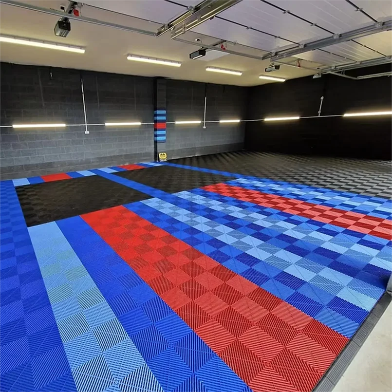 Anti Slip Garage Floor Tiles, Interlocking Plastic Deck Mat for Car Parking, Outdoor Car Detailing Shop
