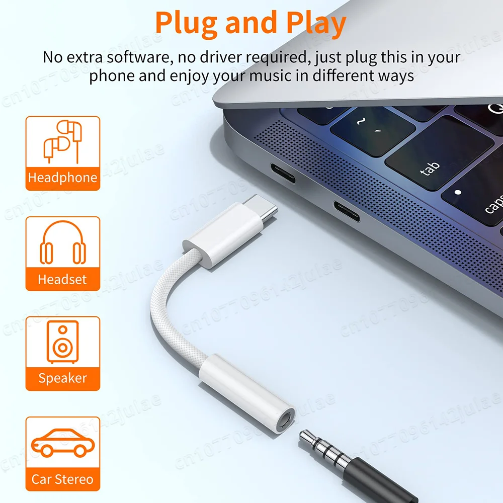 USB Type C to 3.5mm Female Headphone Jack Adapter USB C to Aux Audio Cable Cord for iPhone 15 Plus15 Pro Max iPad Pro MacBook