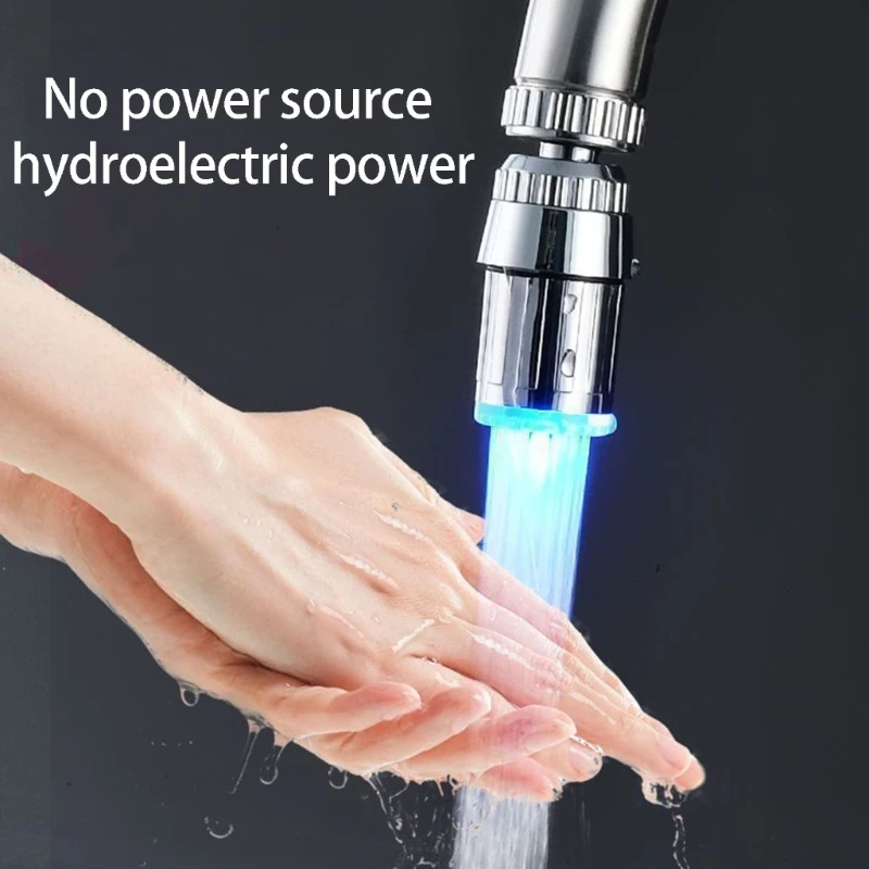 LED Temperature Sensitive Faucet Extender Water Saving Stream Light Faucet Aerator Tap Nozzle for Kitchen Bathroom 