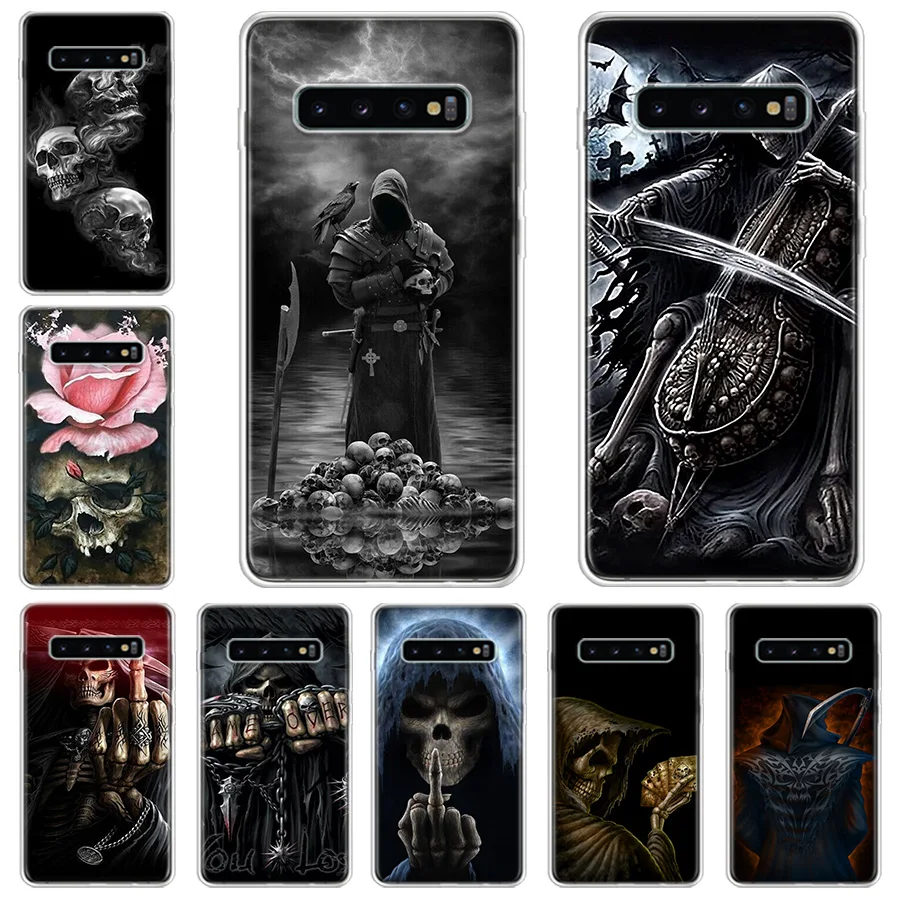 Grim Reaper Skull Skeleton Phone Case For Samsung Galaxy S20 S23 FE S21 S10 Plus S24 S22 Ultra Coque S10E S9 S8 S7 Edge Cover Ca