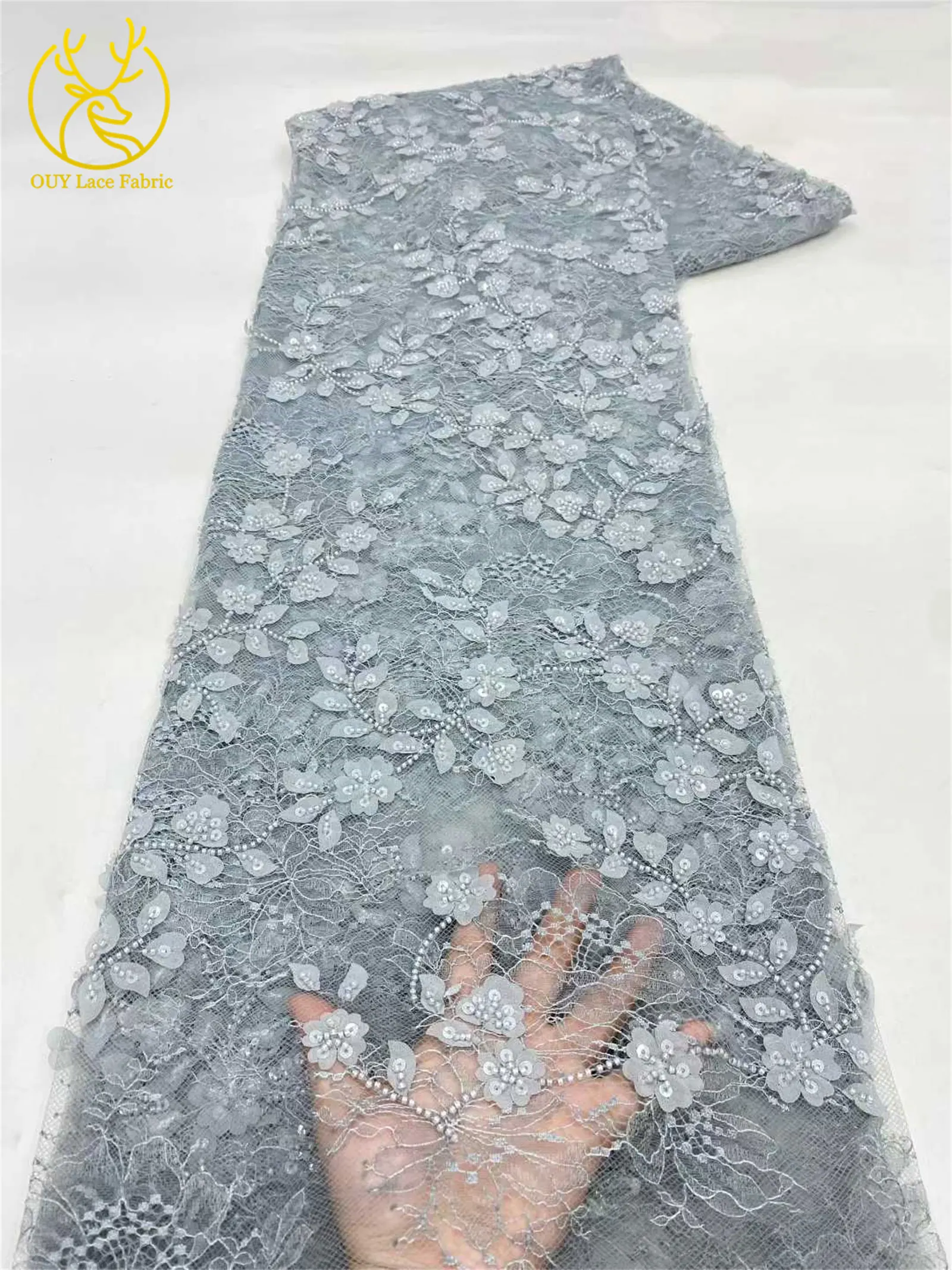 قماش دانتيل ترتر أفريقي 2025 عالي الجودة ثلاثي الأبعاد فرنسي نيجيري العريس مطرز دانتيل تول قماش فستان زفاف نسائي