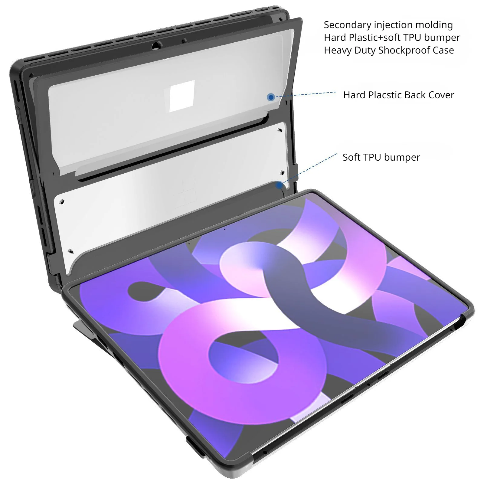 حافظة واقية لجهاز Microsoft Surface Pro 9 مقاس 13 بوصة مع غطاء خلفي مقاوم للسقوط وحافظة للكمبيوتر اللوحي