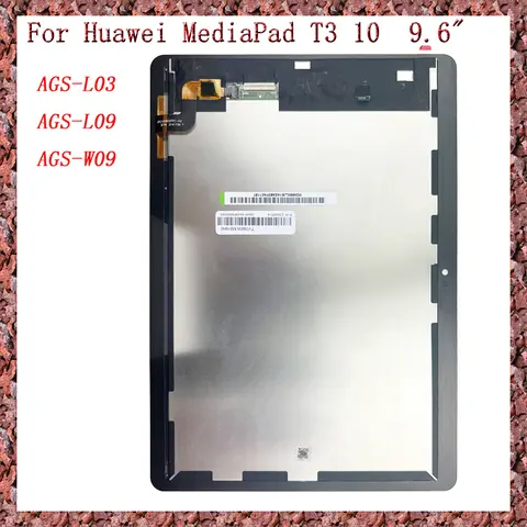 화웨이 MediaPad T3 10 AGS-L03 AGS-L09 AGS-W09 디스플레이 터치 스크린 디지타이저 어셈블리 프레임 용 새 AAA + 9.6 인치 LCD