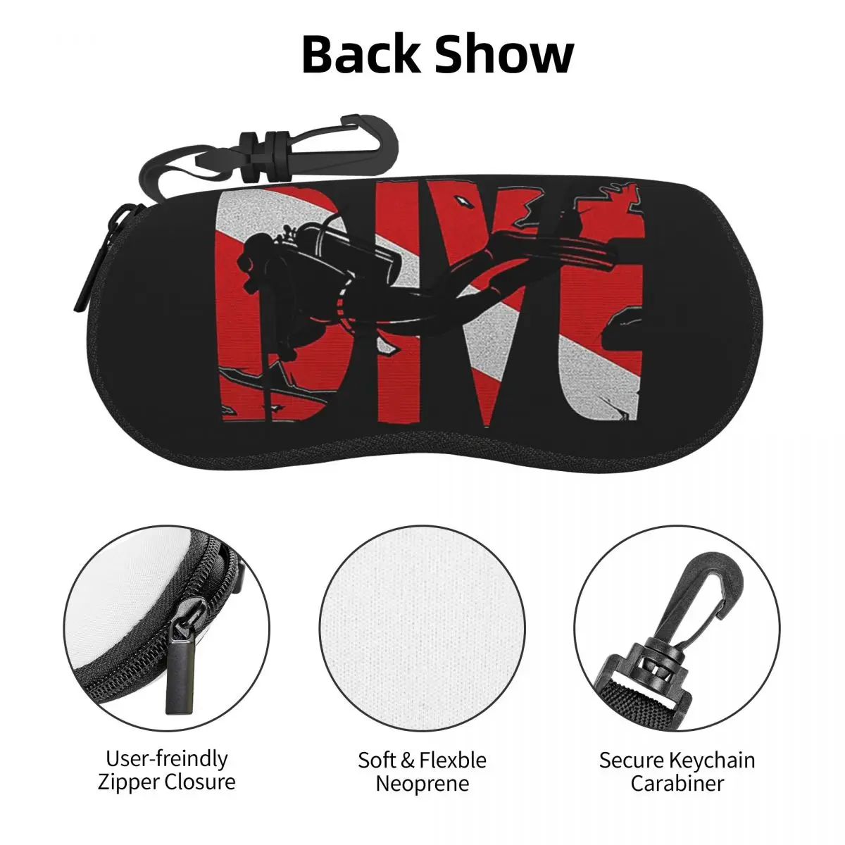 Scuba Diving - Dive Shell Glasses Case Protective Sunglasses Box Women Men Soft Eyeglasses Bag Pouch