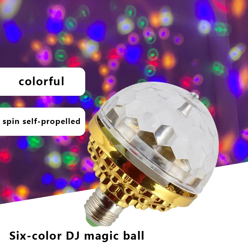 E27 Rotating Magical Ball Lights Mini RGB Projection Lamp Party DJ Disco Ball Light Indoor Lamps Club LED Magic Effect Projector