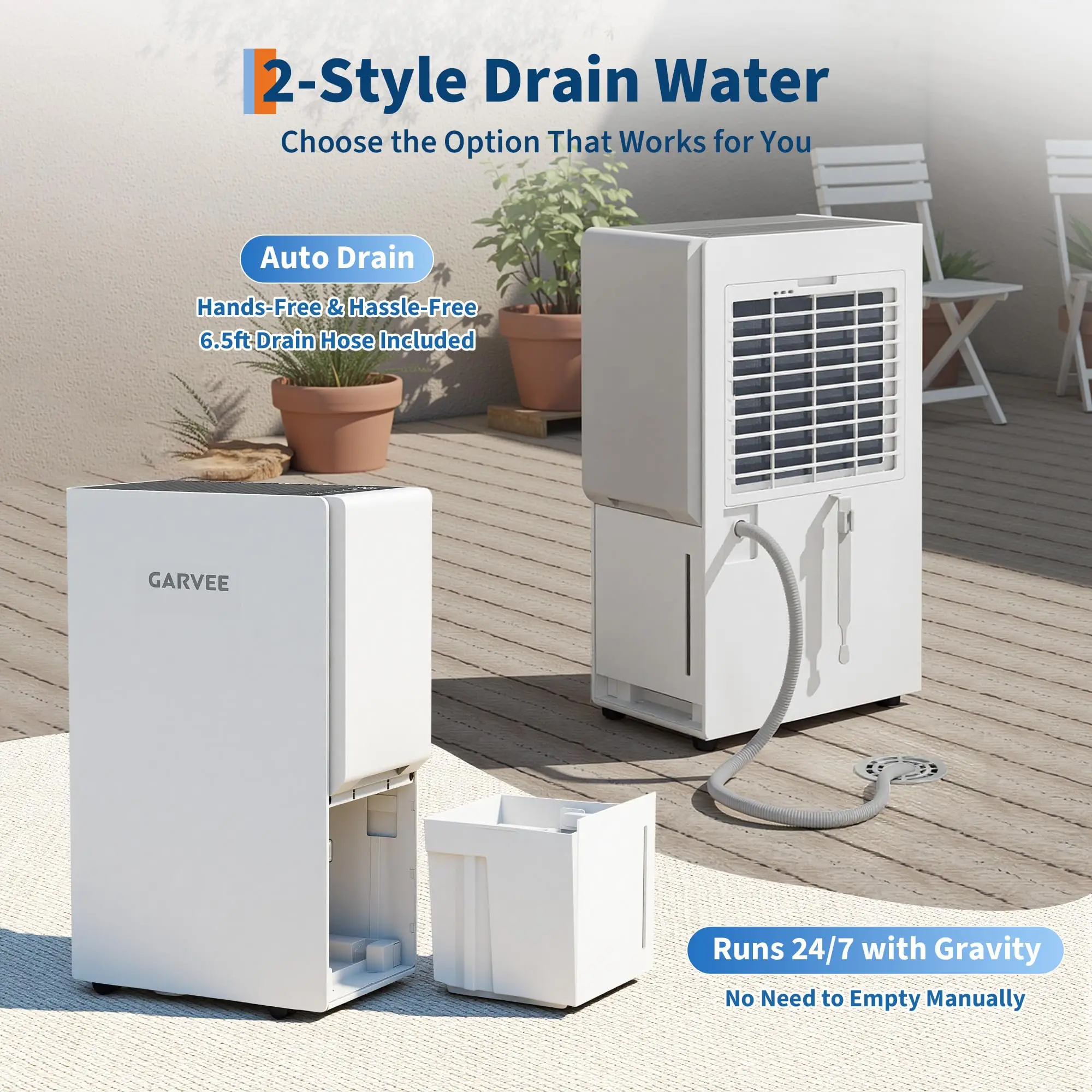 150 Pint/Day Dehumidifier for Home & Basement 5500 Sq Ft Coverage, Eco-friendly Certified, Continuous Drain, Quiet Compressor, Smart Humidity Control