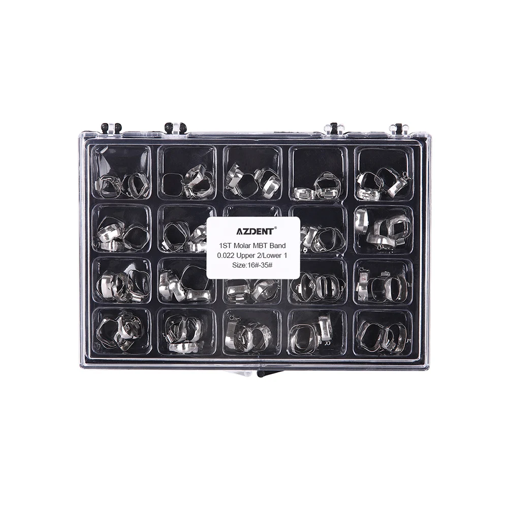 80 Stück/Box AZDENT Zahnspangen mit Bukkalröhrchen für 1. Molaren U2/L1 Roth/MBT 0.022 Größe 16 # -35 # – Detail 7