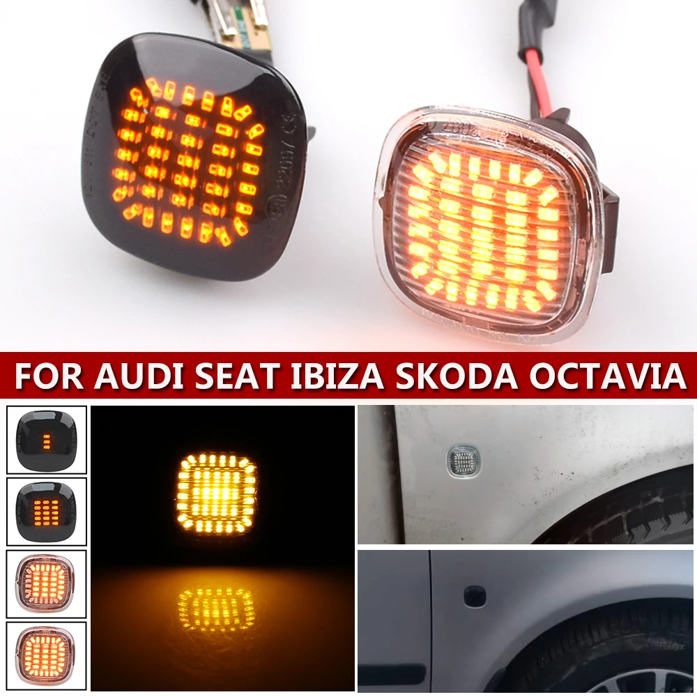 2X No Error Amber Side Marker Turn Signal Lamp Light For SKODA Fabia 6Y 5J MK2 Octavia 1U A4 MK1 Rapid NH3 Roomster 5J Superb 3U