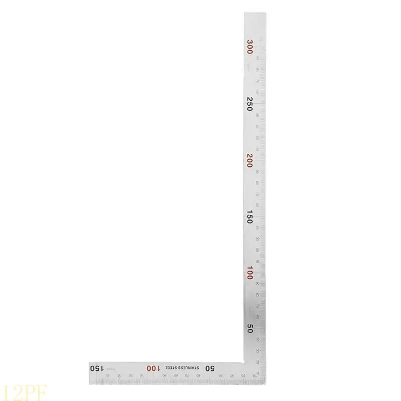 12PF Framing Square Ruler Stainless Measure Ruler 1.2 mm Thickness Layout Tool