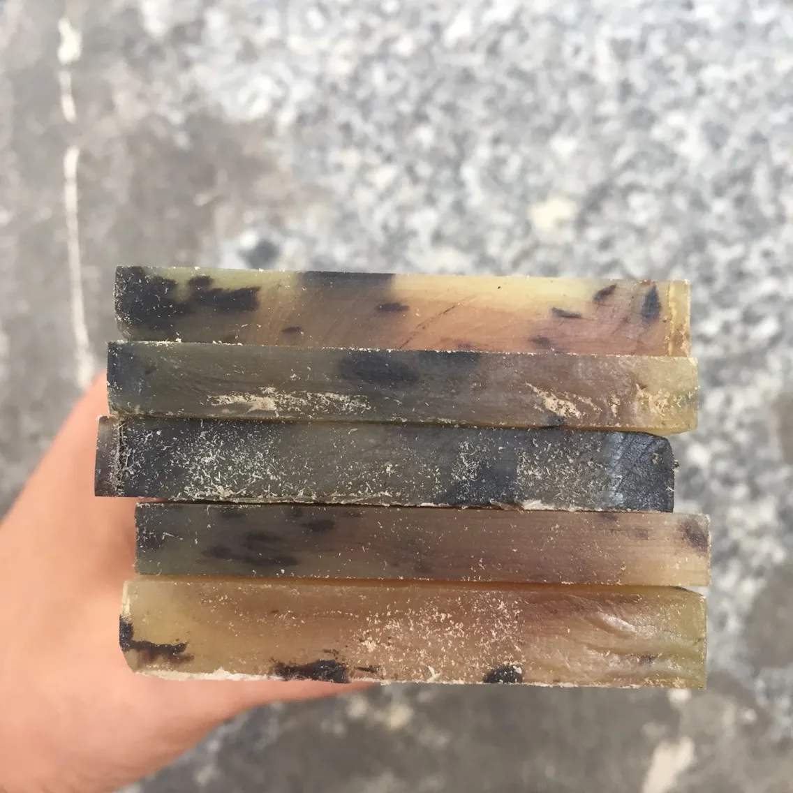 1 قطعة زهرة الأغنام الطبيعية القرن ورقة سكين الفراغات لوحة الموازين مقبض المواد DIY بها بنفسك النقش ، لوحة المسبح