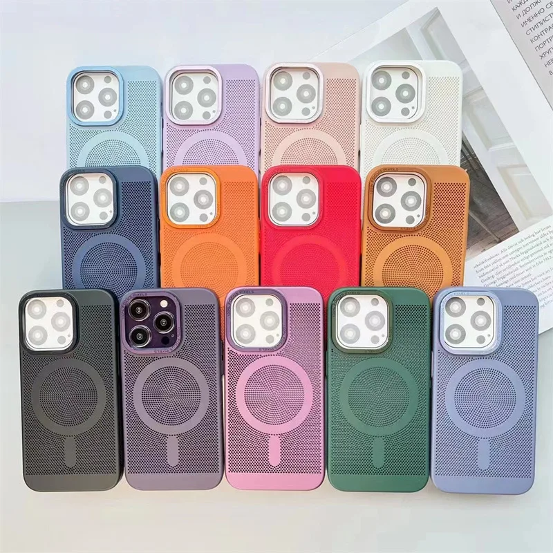 

Magnetic Suction Phone Case, Metal Protective Cover, Heat Dissipation, Applicable to iPhone 14Plus, 12Pro, 13Pro Max, 11