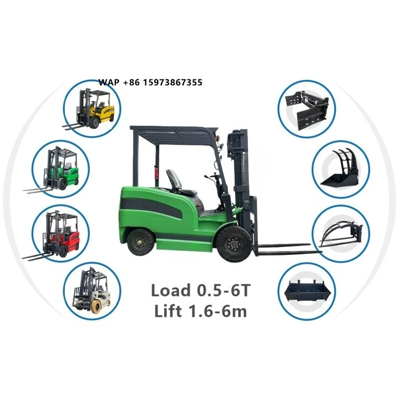 Forklift Price Made in China Small 2ton 3.5t 5 Ton Lithium Mini Electric Forklift Container Loading  Telescope Forklift
