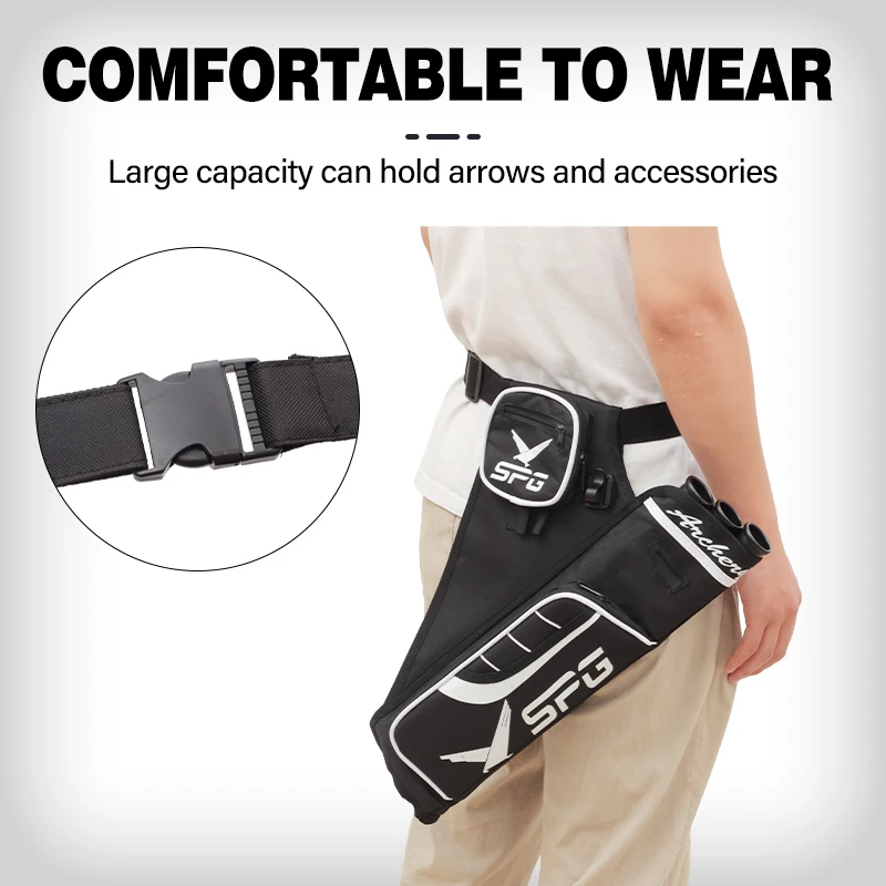 Archery Three Tubes Quiver Recurve Bow And Arrow Bags Professional Shooting Accessories Adjustable Waist Hip Arrow Carry Holder