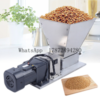 Electric Grain Mill Grinder Corn Wheat Barley Grinding Machine Feed/Flour Dry Wet Cereal Machine with 2 Roller + 4 Hopper 110V
