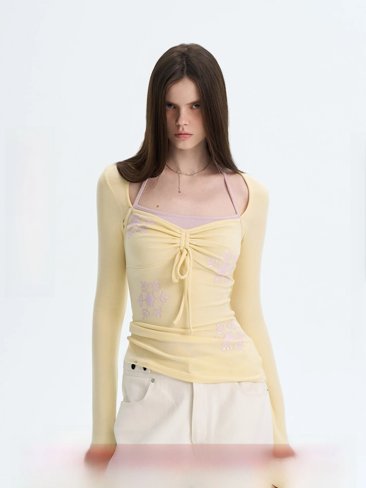 

the NeverMore American Sle Long Sve T-irt with Dstring Color Blo Slim Fit Base Layer Top for Spring