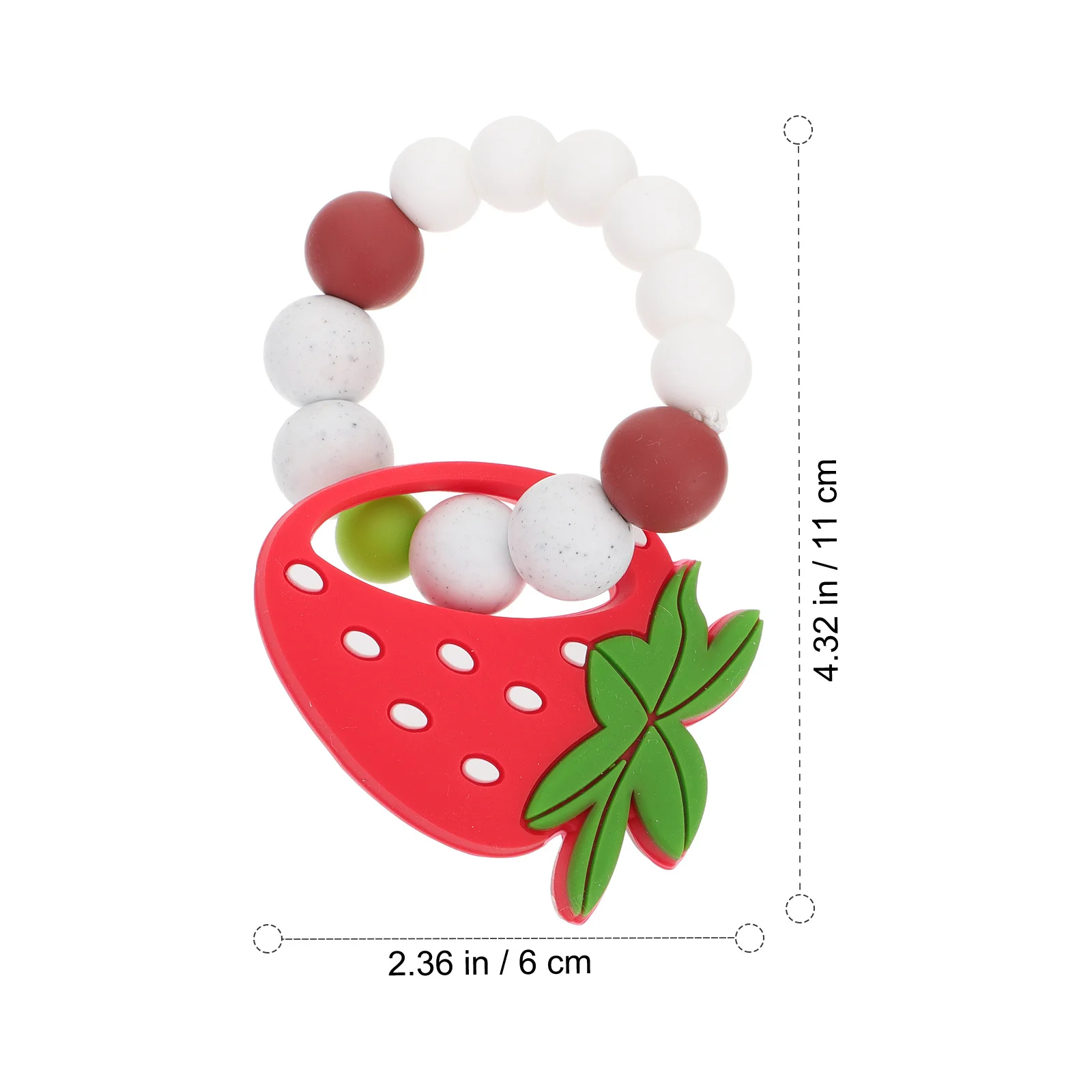 Bracelet molaire à fraises pour bébé, Bracelet de dentition, fruits de dessin animé, à mâcher, pour soins des gencives, entraînement à mâcher, cadeau pour nouveau-né, sûr