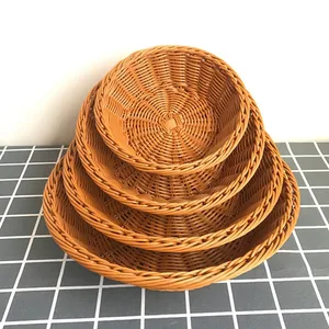 Oval kavisli rattan hasır dokuma ekmek, meyve, sebze, restoran, servis, masa, manzara, rattan sepet için servis sepetleri, En çok satılan 12 sepet ekmek rattan - no. 8