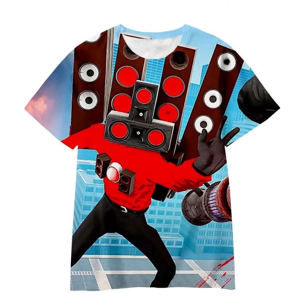 Skibidi Toilet Graphic T Shirt For Men Clothing 3D Print Cameraman Anime T-shirt Casual Unisex Kids Tops Tee Funny Shirts