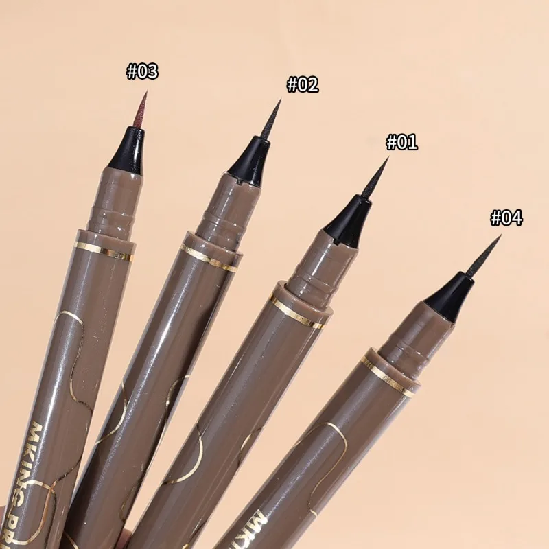 Smooth Liquid Eyeliner Makeup Waterproof Lasting Ultra-fine Black Brown sdraiato Silkworm Pen Matte penna per ciglia inferiore ad asciugatura rapida