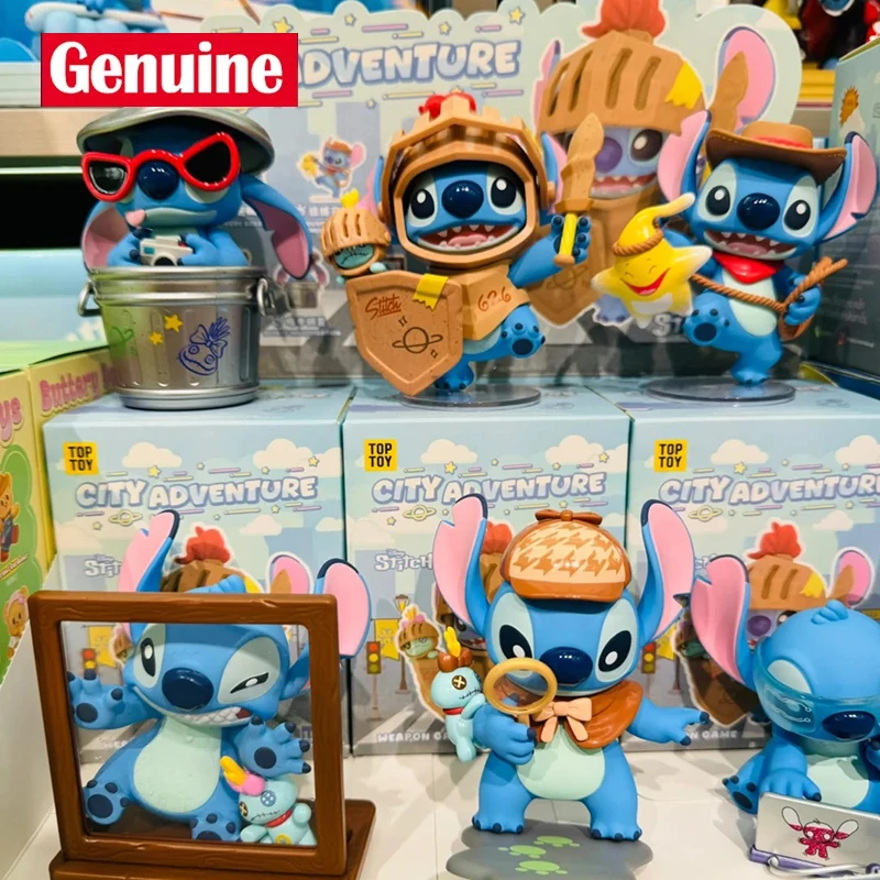 

New Original Stitch City Adventure Blind Box Series Garage Kit Anime Peripheral Doll Toys Children Holiday Xmas Gift