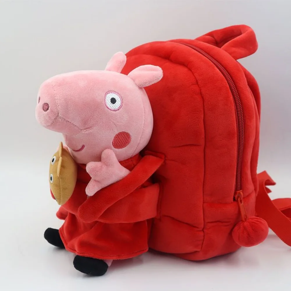 Peppa Pig Series Cartoon Anime Fashion Personality Plush Toy Children Leisure Cute Kindergarten Backpack Holiday Gift