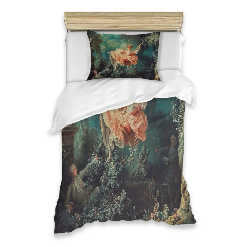 The Swing Painting - Jean-Honoré Fragonard Bed Sheets Set  Comforter Quilt Cover Duvets Single Bedding