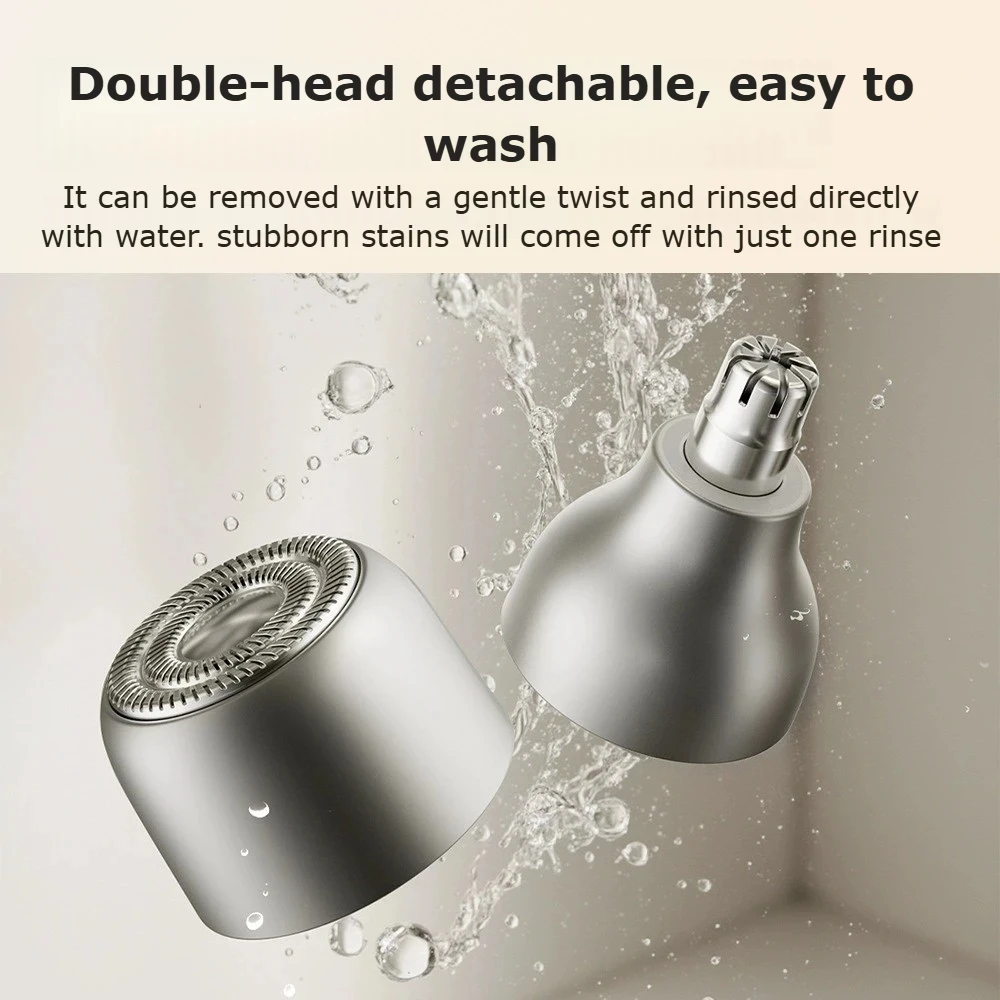Mijia 2 in 1 Electric Nose Hair Trimmer & Beard Shaver for Men, Rechargeable Dual-Ended Groomer